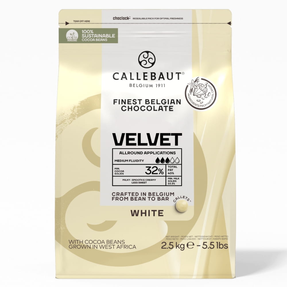 Czekolada Biała Callebaut Velvet W3 2,5kg Data ważności: 23.05.2027