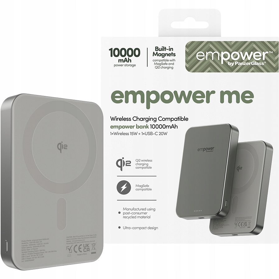 Powerbanka pre MagSafe Qi2, Usb-c 20W 10000mAh Powerbank od PanzerGlass kábel