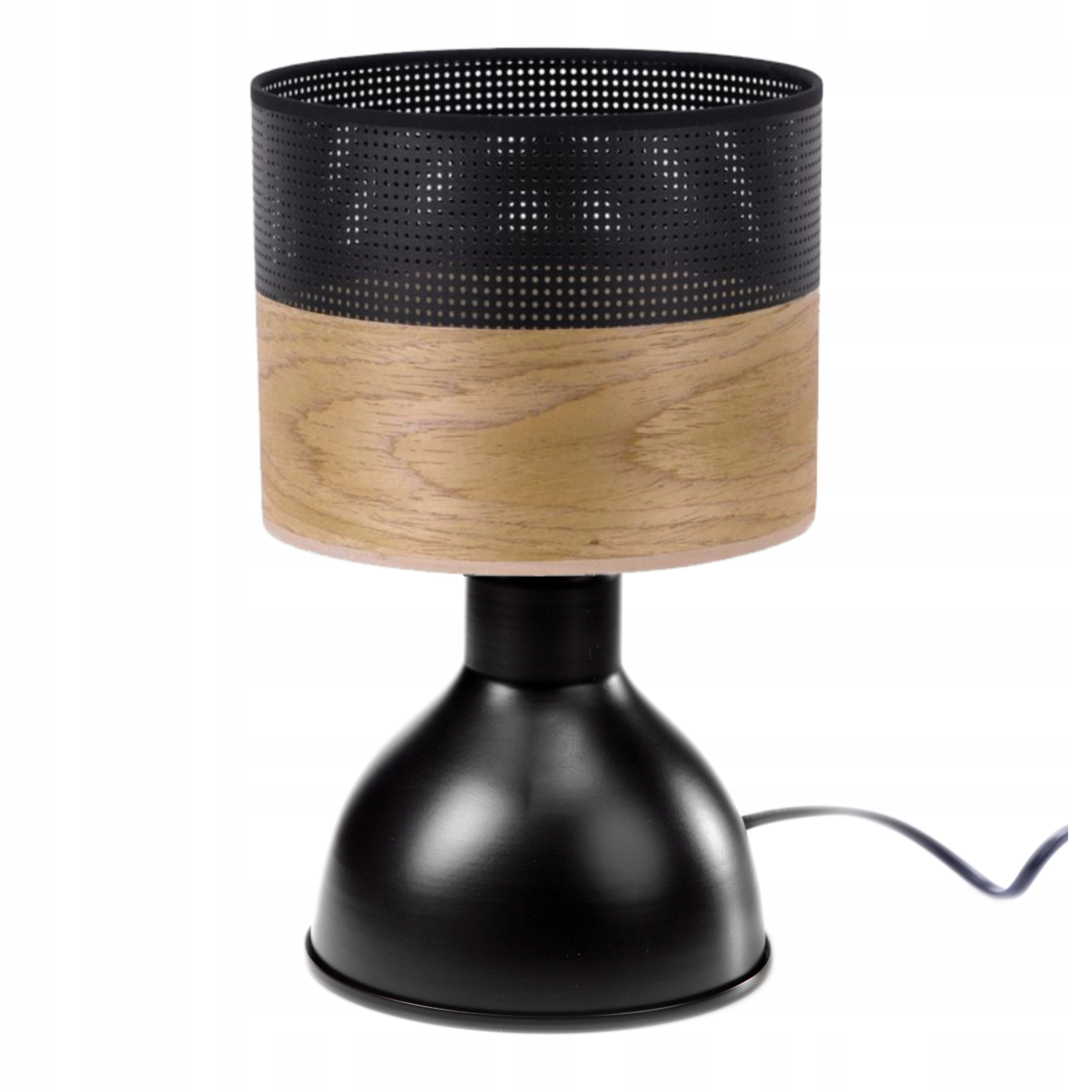 Noční Stolní Lampička Dýha Dub Světlý Stínidlo E27 Led Edison