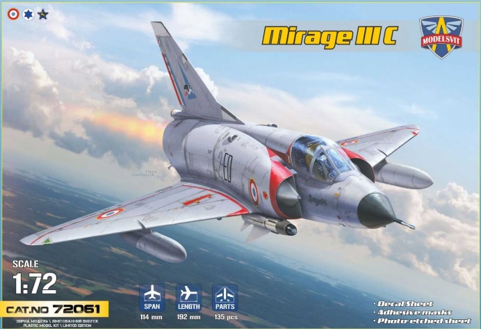Mirage IIIC interceptor do každého počasí ModelSvit 72061 v měřítku 1/72