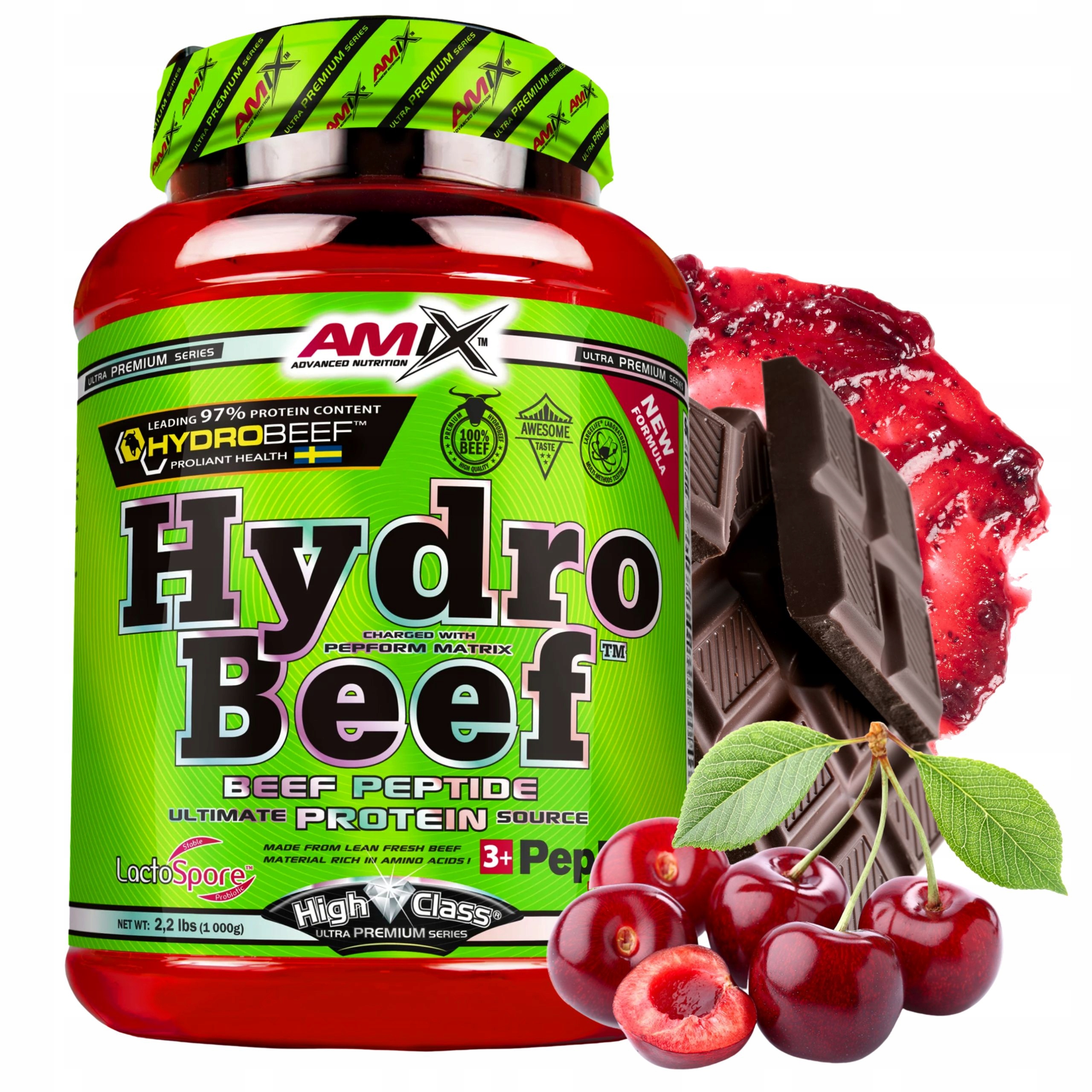 Protein Wph Hovězí Čokoláda Višeň 1000 g Hydro Beef Hydrolyzát