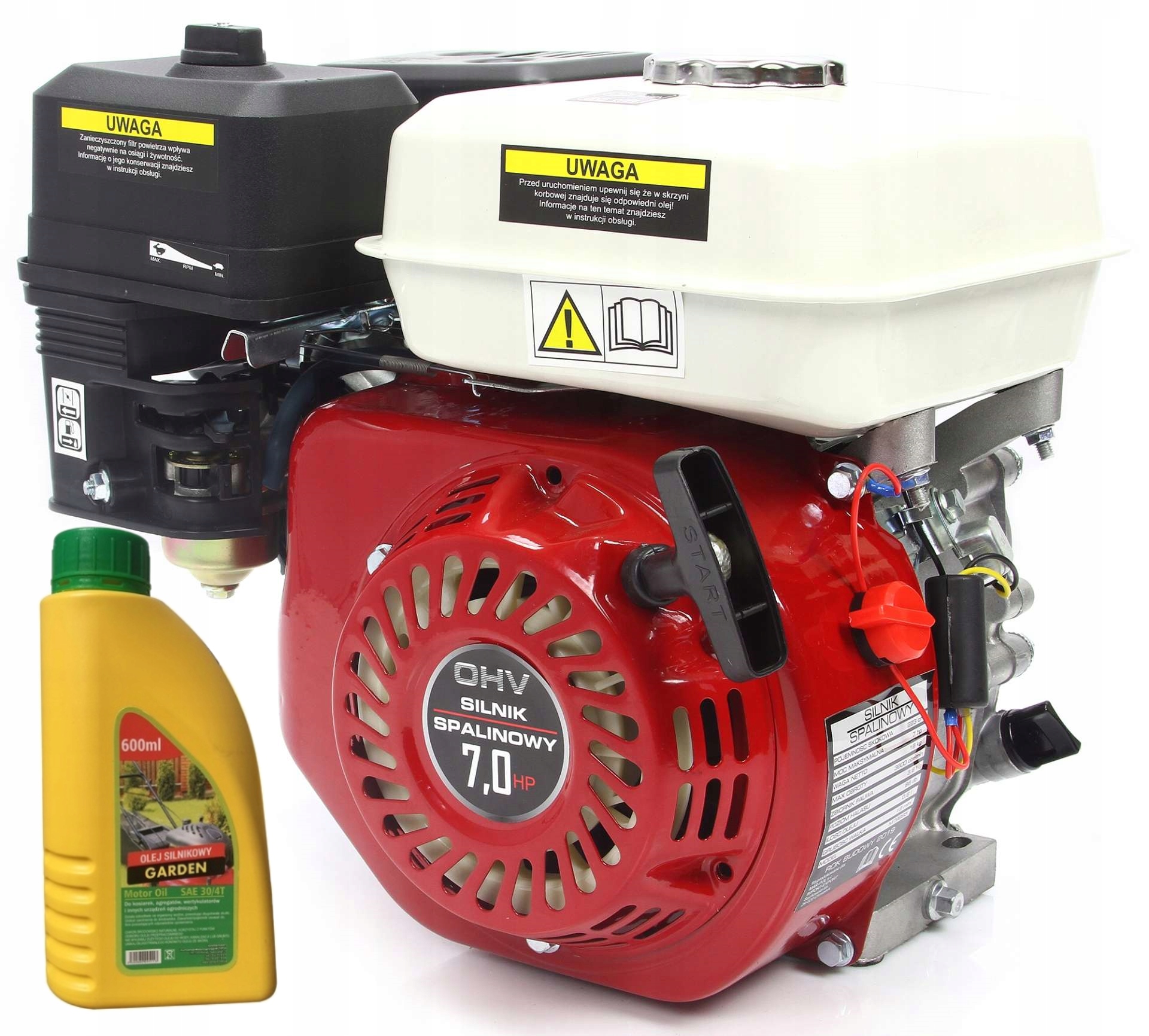 SILNIK SPALINOWY GX160 OHV 7KM 19MM DO ZAGĘSZCZARKI AGREGATU + OLEJ