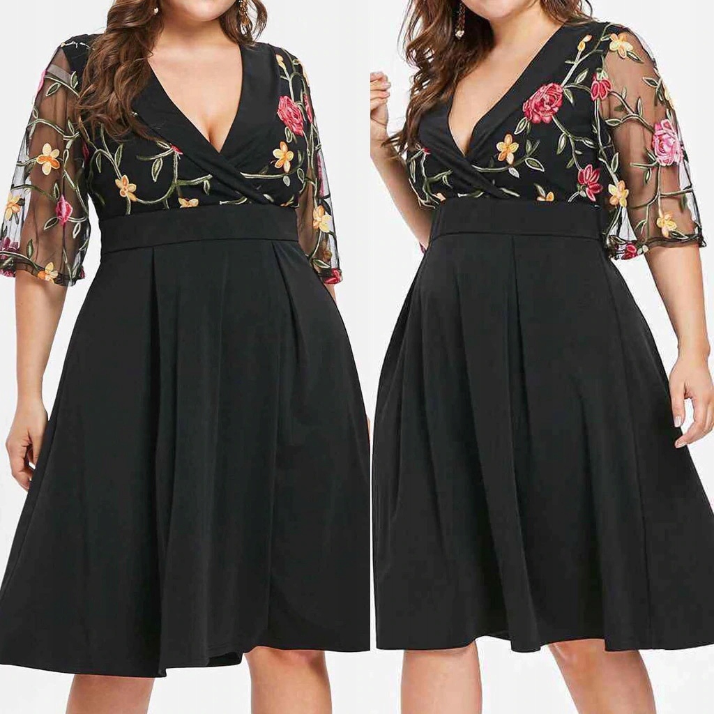 

Linia Plus Size wyszczuplająca dekolt haft