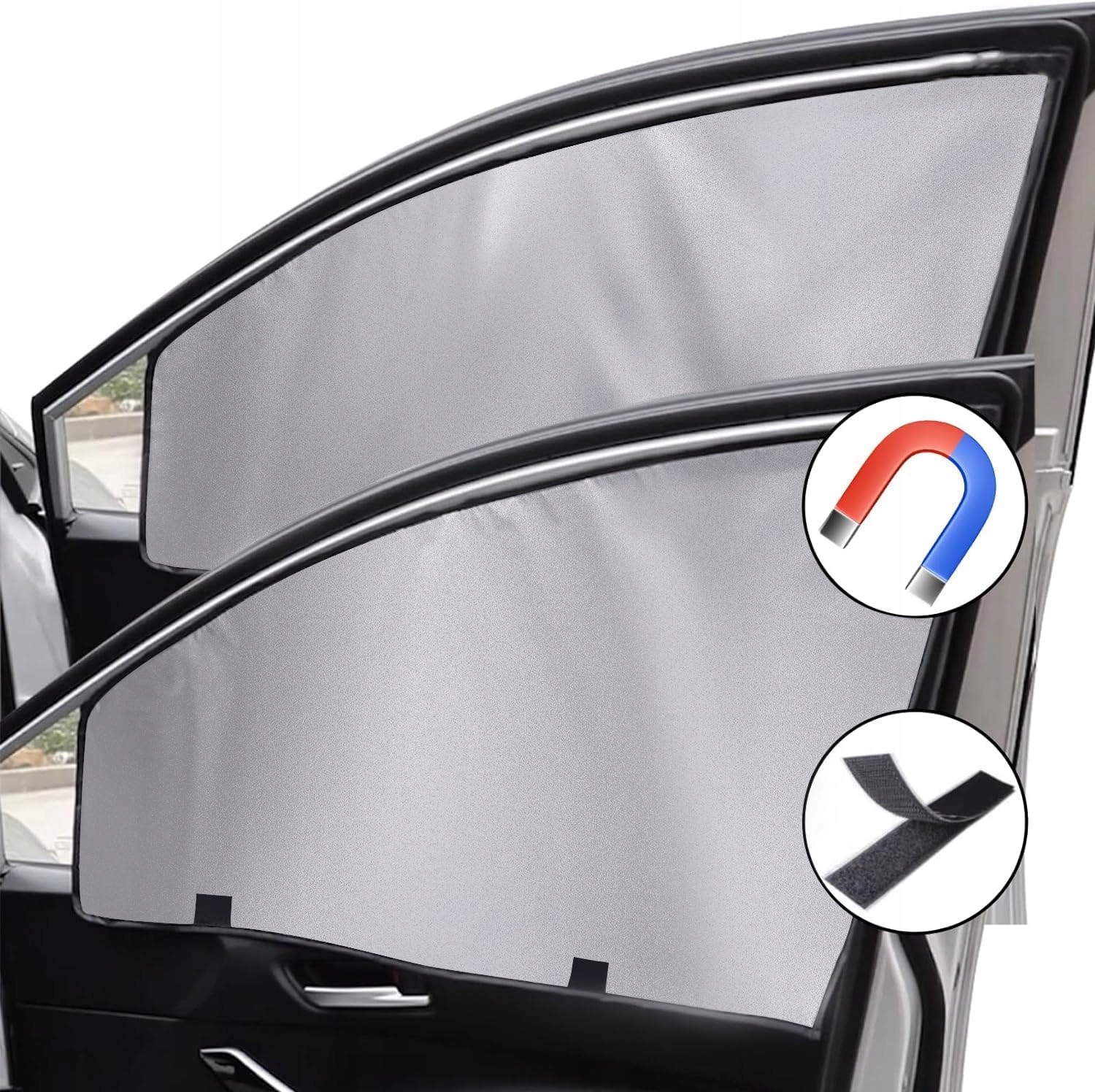 OSŁONA ROLETA 2x PRZECIWSŁONECZNA DO AUTA MAGNETYCZNA UV UNIWERSALNA RZEPY