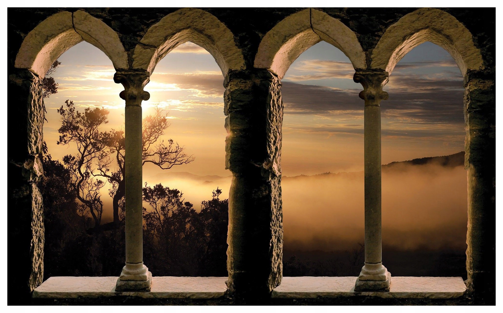 Fototapeta Oblouk Les Krajina Mlha vinylová 416x254 lepidlo