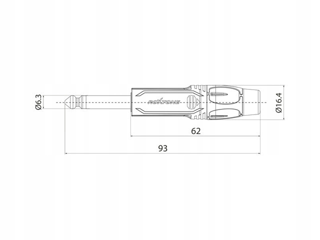Wtyk JACK 6.3mm mono metal Roxtone RJ2P-NN Stan opakowania oryginalne