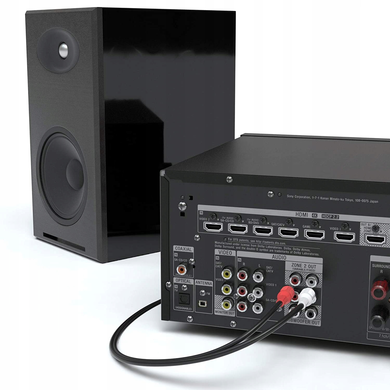 

Cinch kabel audio Rca stereo 2 x wtyczka R/l 2m