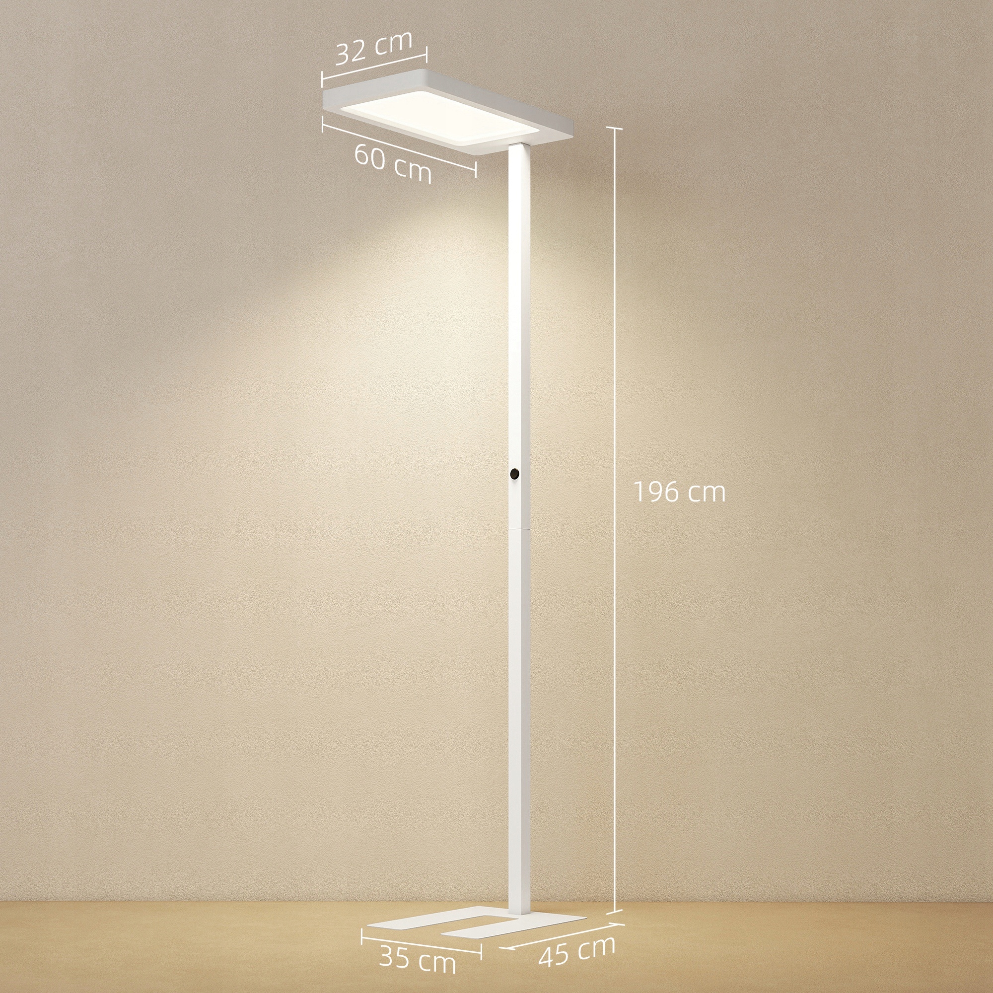 Stojací lampa s regulací jasu dálkovým ovládáním Homcom B31-589V90WT 40 W bílá