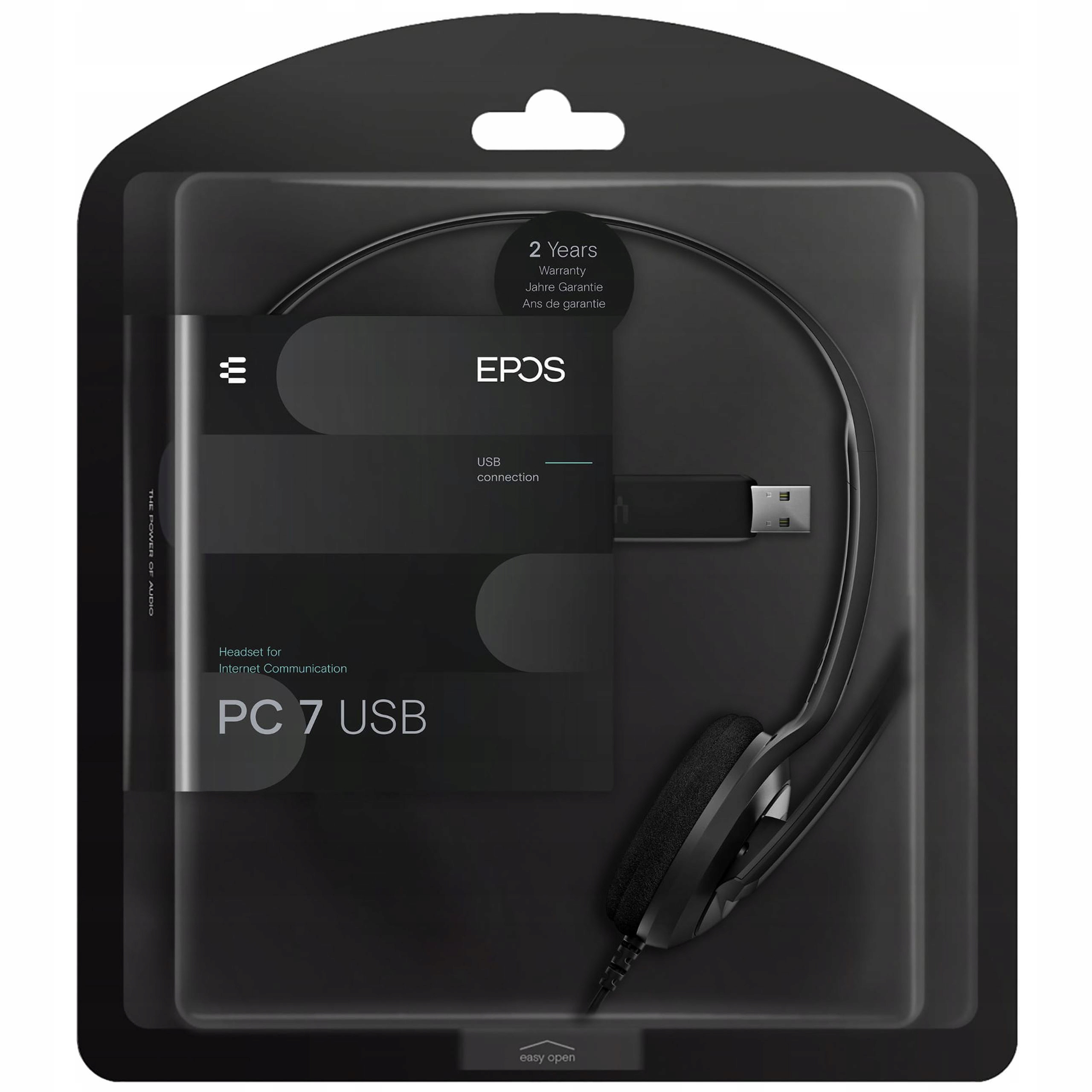 SŁUCHAWKI Z MIKROFONEM NAUSZNE SENNHEISER EPOS PC7 Model PC 7 USB