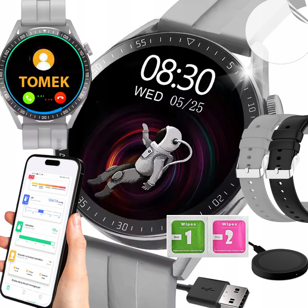 Chytré Hodinky Hodinky Polské Menu Hovory Sport Smart Watch Pánské 2 Řemínky