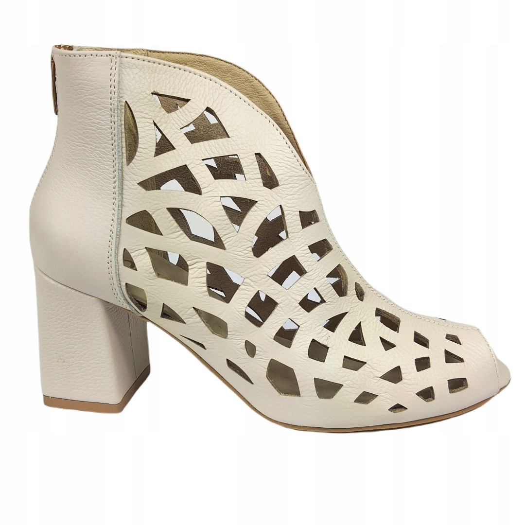 Dámské kotníkové boty Exqusite 1431 Béžová/hrách 40, Béžová