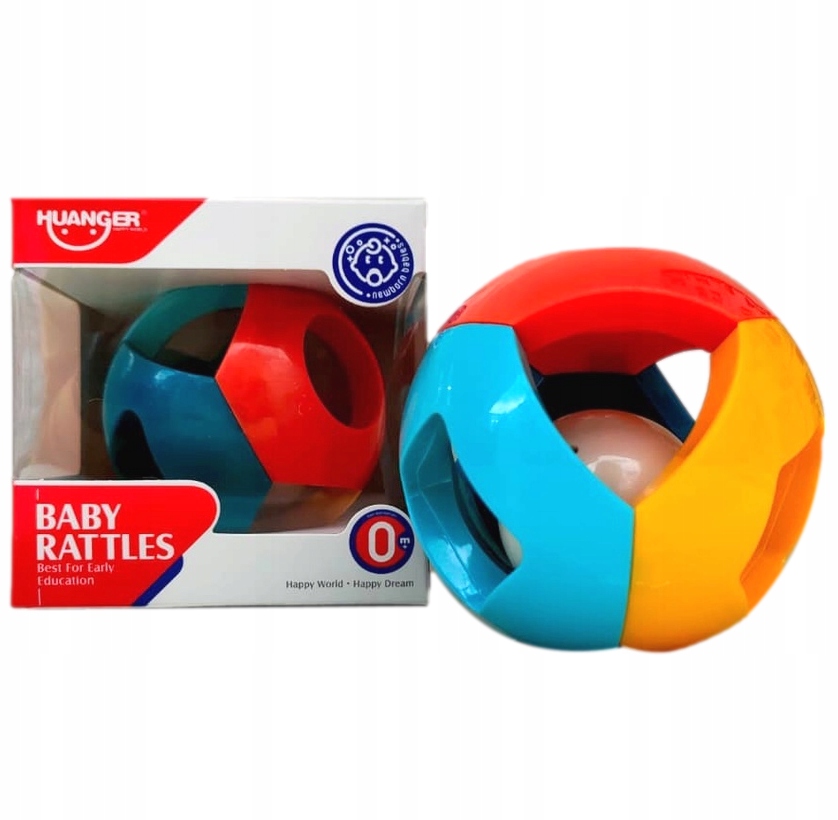 GRZECHOTKA BRZĘCZĄCA KOLOROWA SENSORYCZNA KULA Materiał plastik