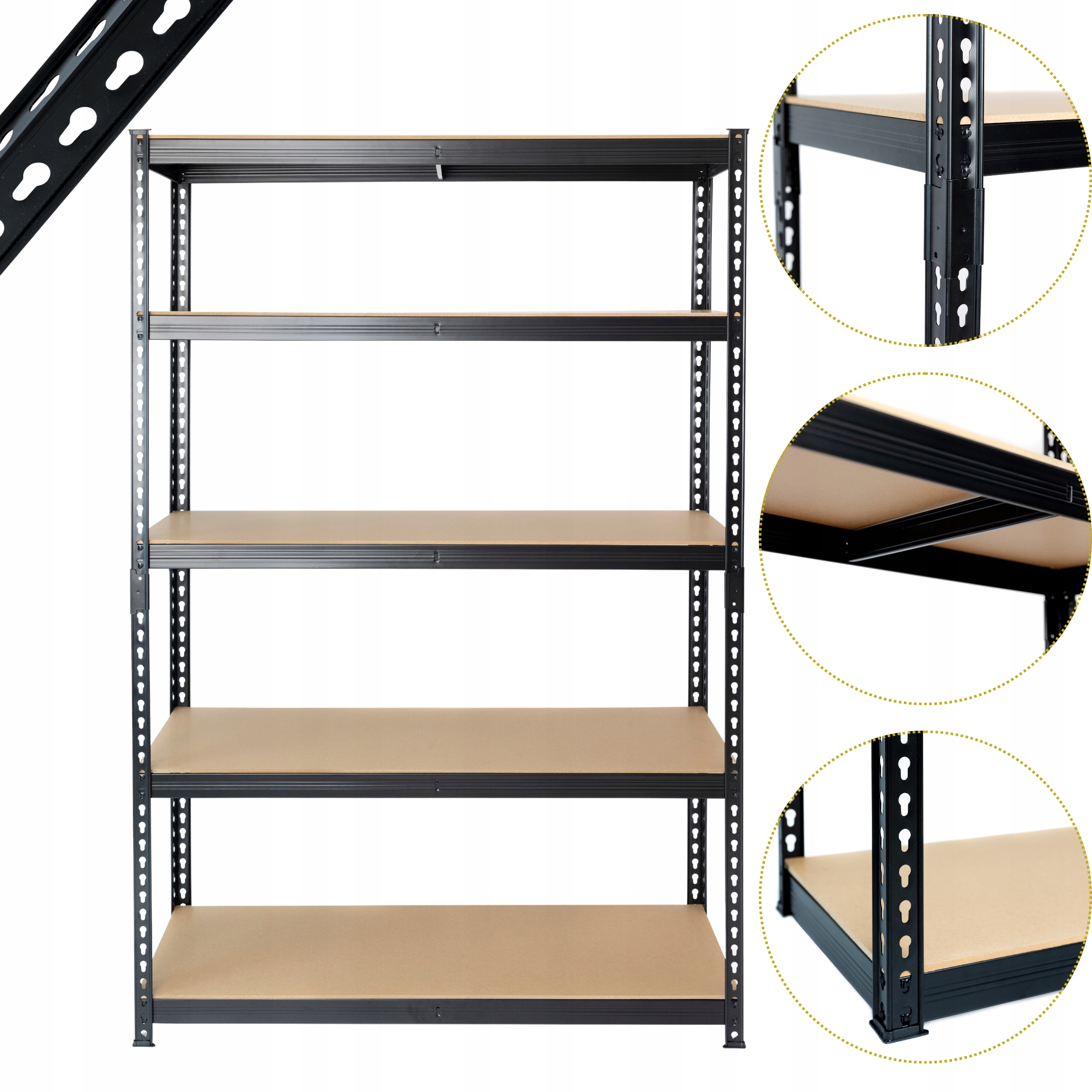 Kovový regál čierny loft industriálny ePlatinum 180x120x40 5x280kg Kvalita