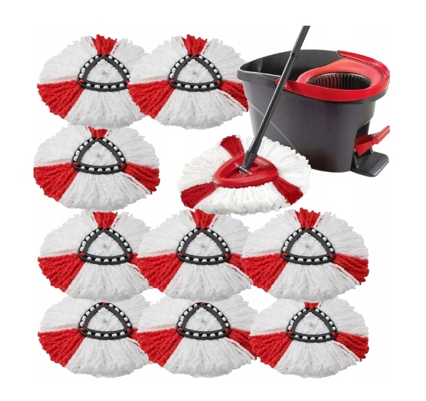 9 X WKŁADY WKŁAD DO MOPA OBROTOWEGO TURBO KOŃCÓWKI SUPER CHŁONNE