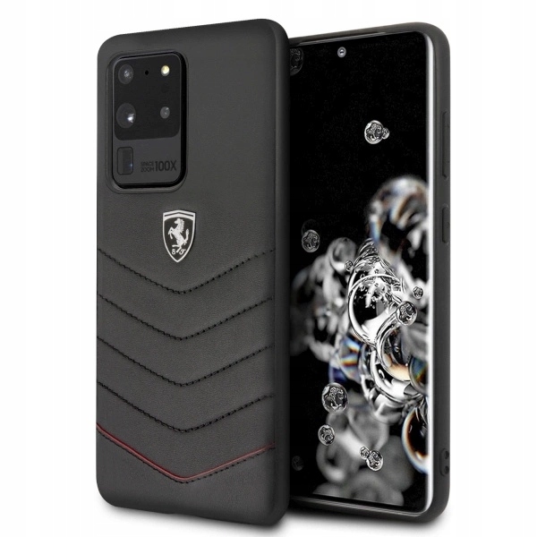 Prošívaný Pouzdro Ferrari Heritage pro Samsung Galaxy S20 Ultra – černý