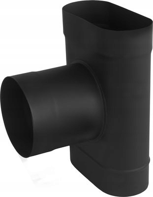 T-rozdělovač černý ovál komín 120/200/180 90° 2 mm koza