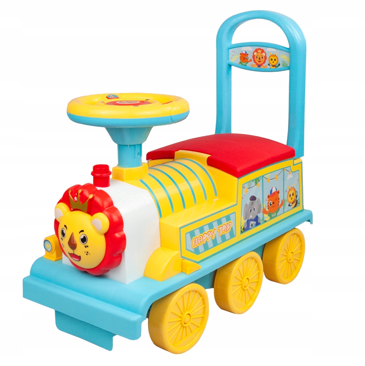 JEŹDZIK PCHACZ INTERAKTYWNY LOKOMOTYWA CIUCHCIA Z DŹWIĘKAMI SCHOWEK POCIĄG