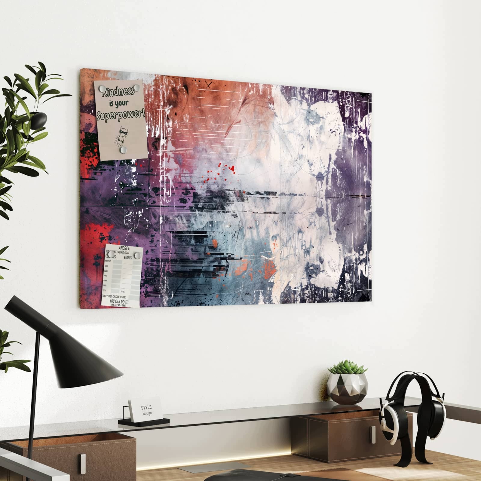 Magnetická tabule Abstraktní umění Kompozice 60 × 40 cm