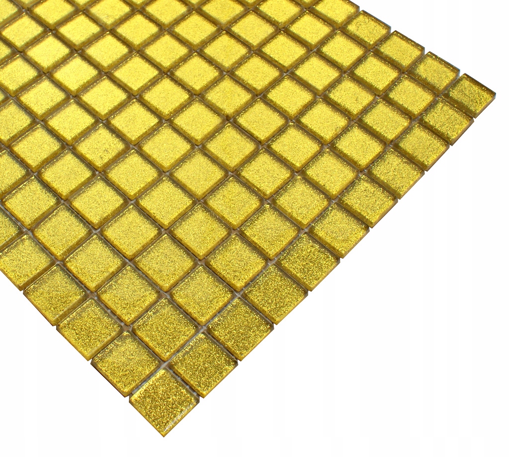 MOZAIKA SZKLANA ZŁOTA z brokatem, metaliczna Typ mozaika
