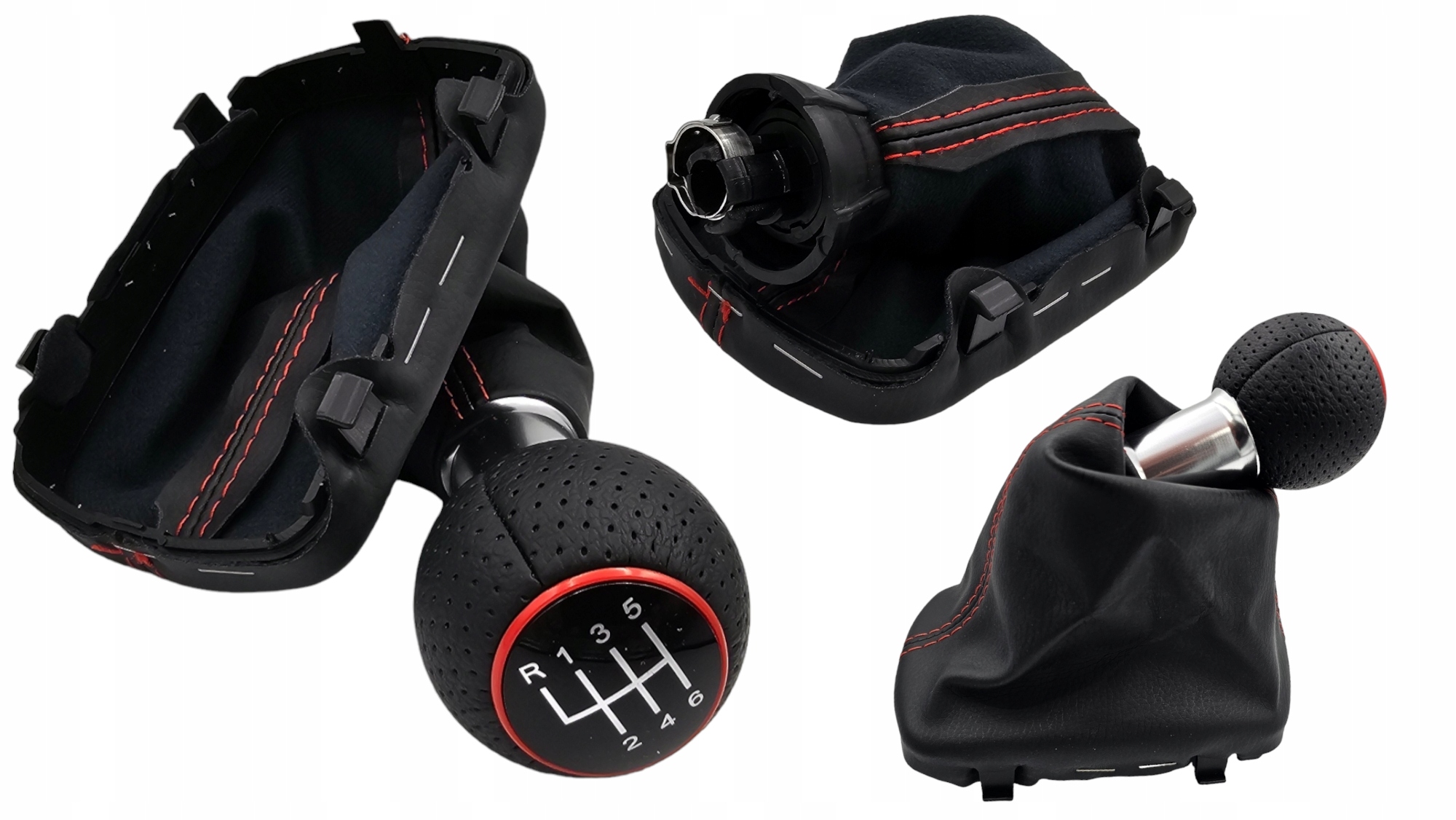 GAŁKA ZMIANY BIEGÓW MIESZEK AUDI A3 8L 2000-2003 CZERWONA NIC 12MM 6 BIEGÓW