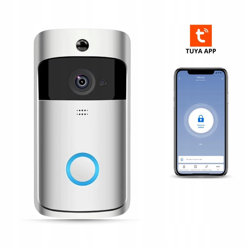 Bot Chytrý zvonček s kamerou A1 WiFi 720p strieborný