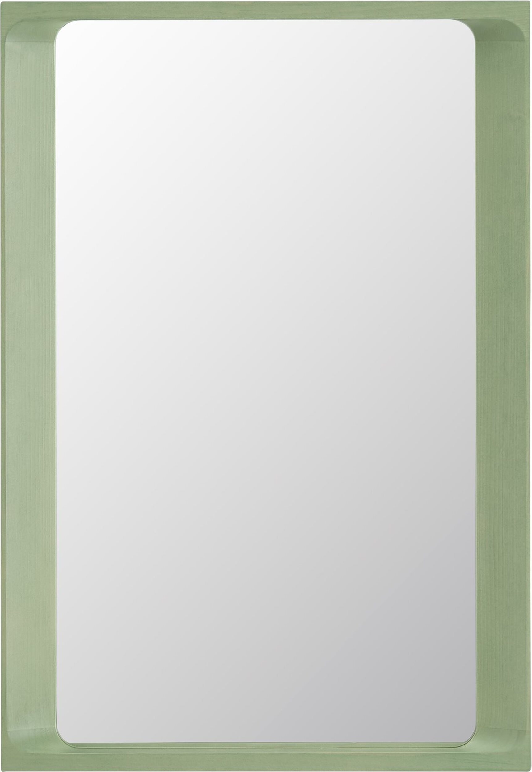Muuto Arced Nástenné zrkadlo v drevenom ráme 80 cm svetlozelené