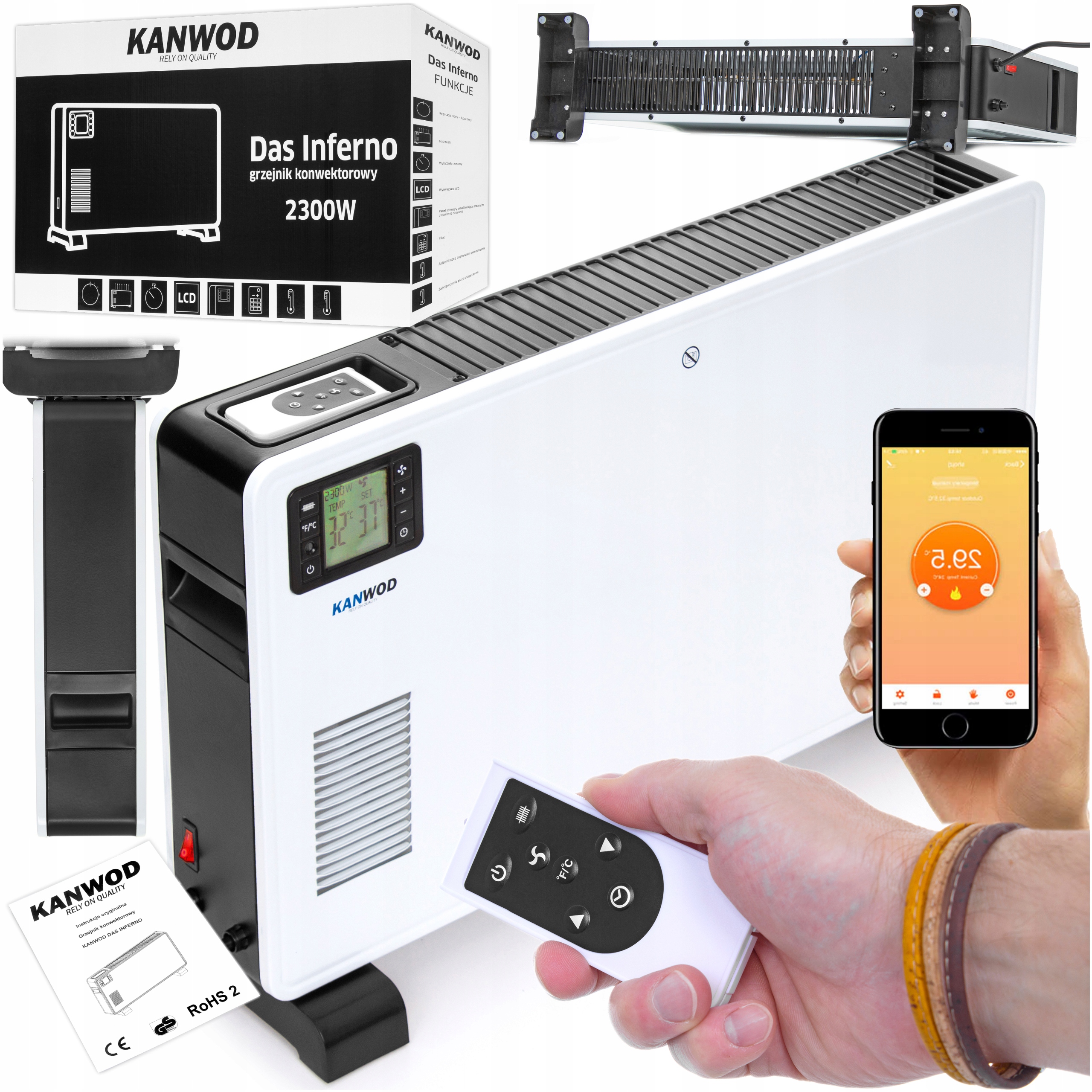

Grzejnik Elektryczny Konwektorowy 2300W Timer WiFi