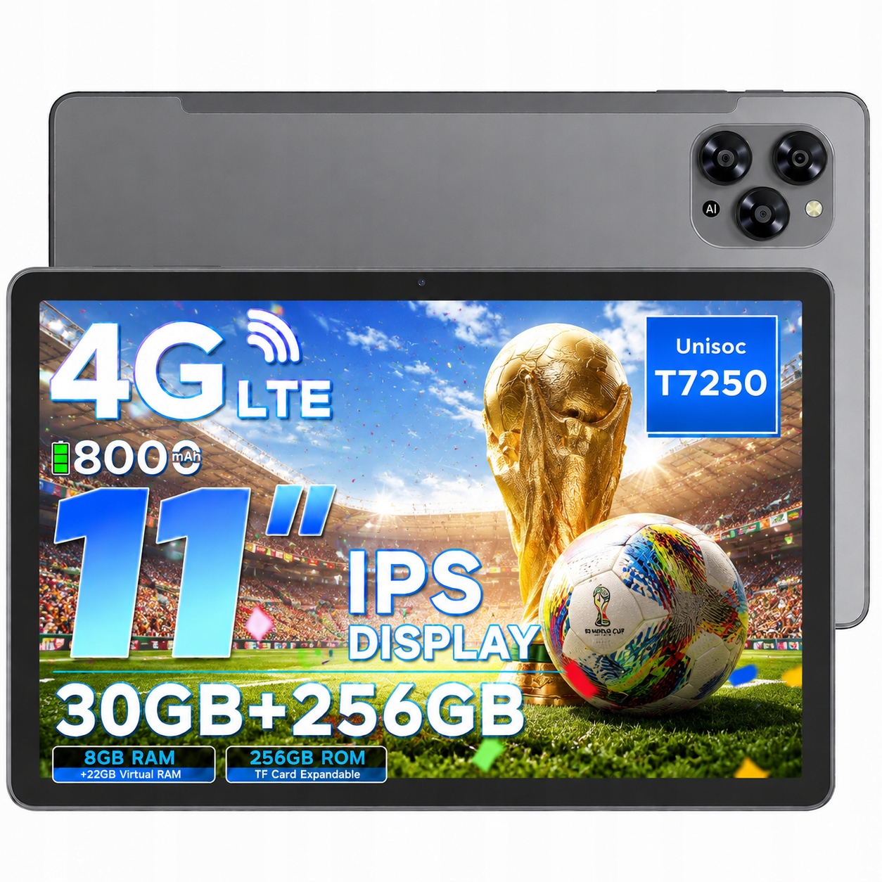 Tablet 4G Lte Doogee TabG6 11” Hd+ 90Hz 30+256GB 8000mAh Sim GPS/OTG/Android