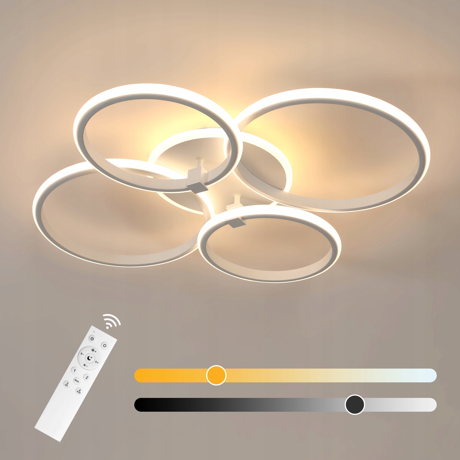 Led Stropní Svítidlo Lustr Bílý do Obýváku Moderní Stmívatelné Dálkové Ovládání 39W