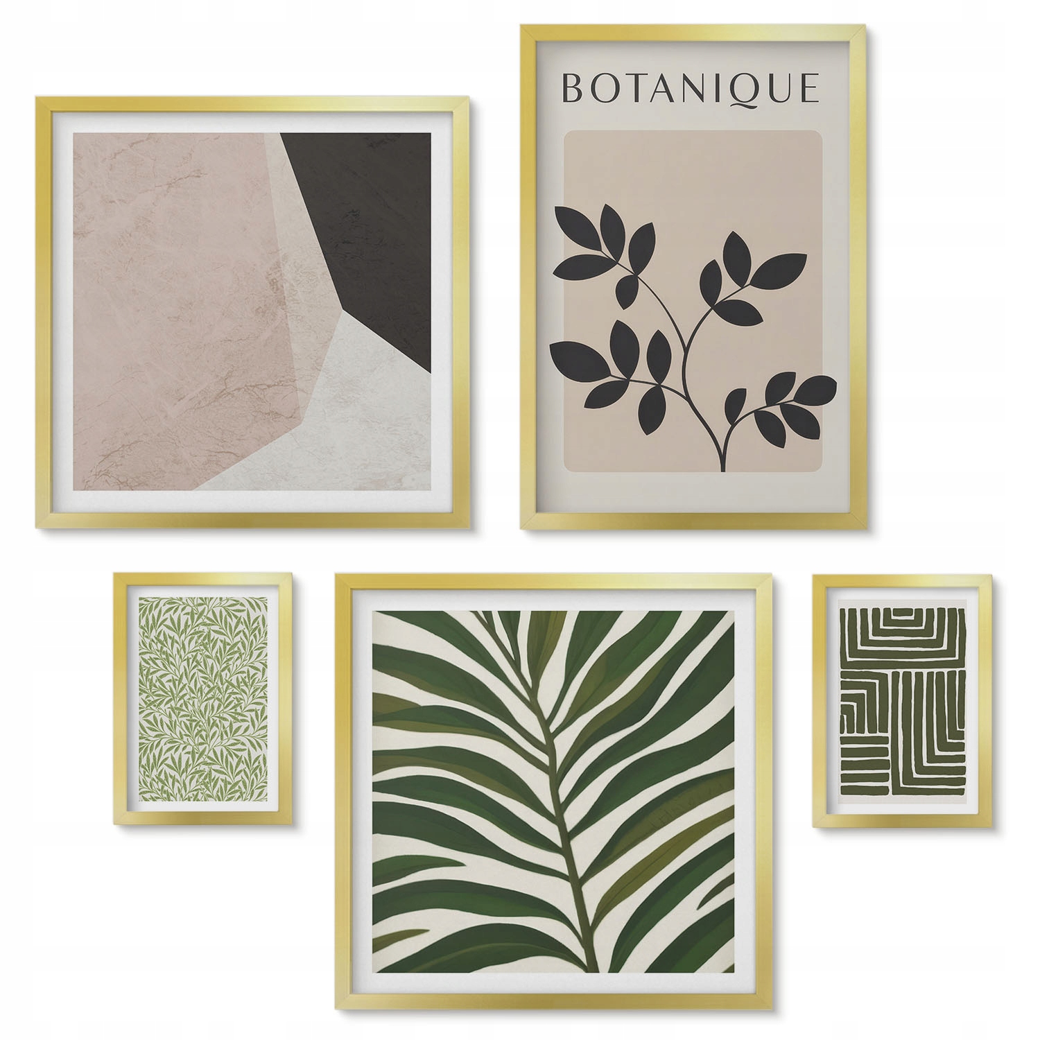 Nástěnná dekorace Obrazy Sada Polyptych Rostlinné inspirace moderní
