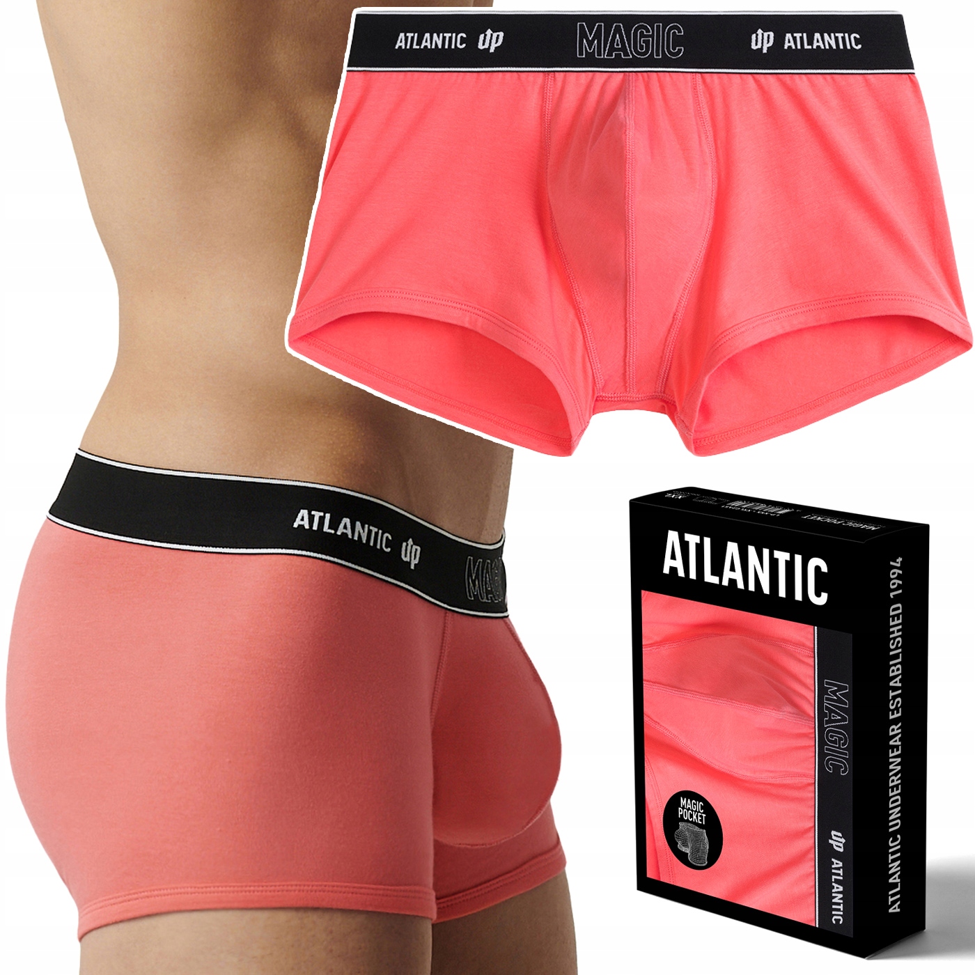 Pánské boxerky Push-up s povznášejícím efektem Atlantic Magic Pocket L