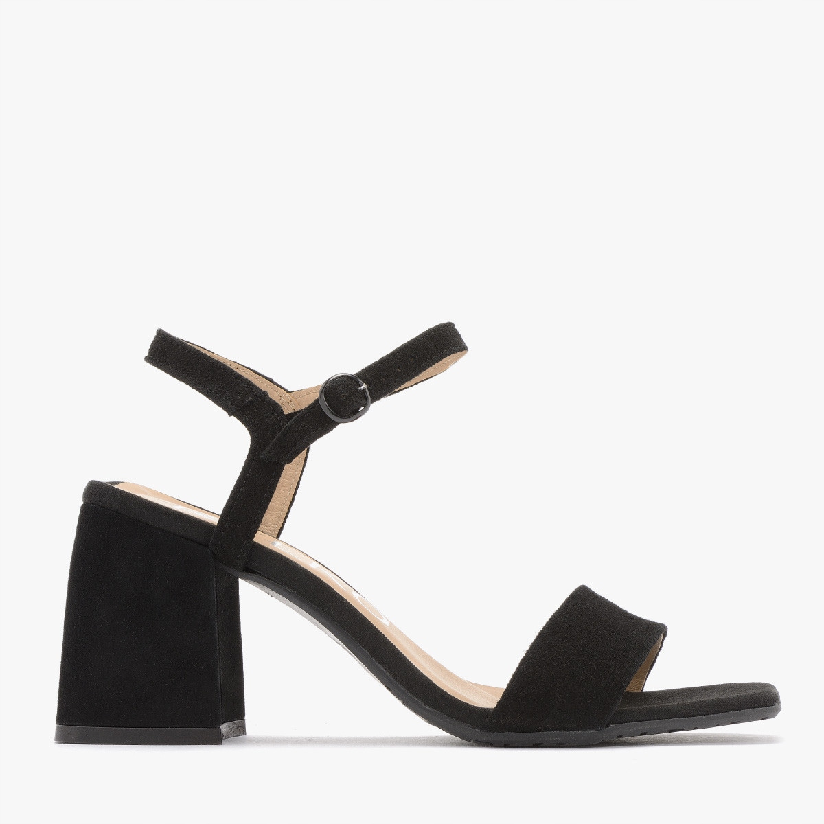 

Ryłko czarne skórzane sandały damskie na słupku 37