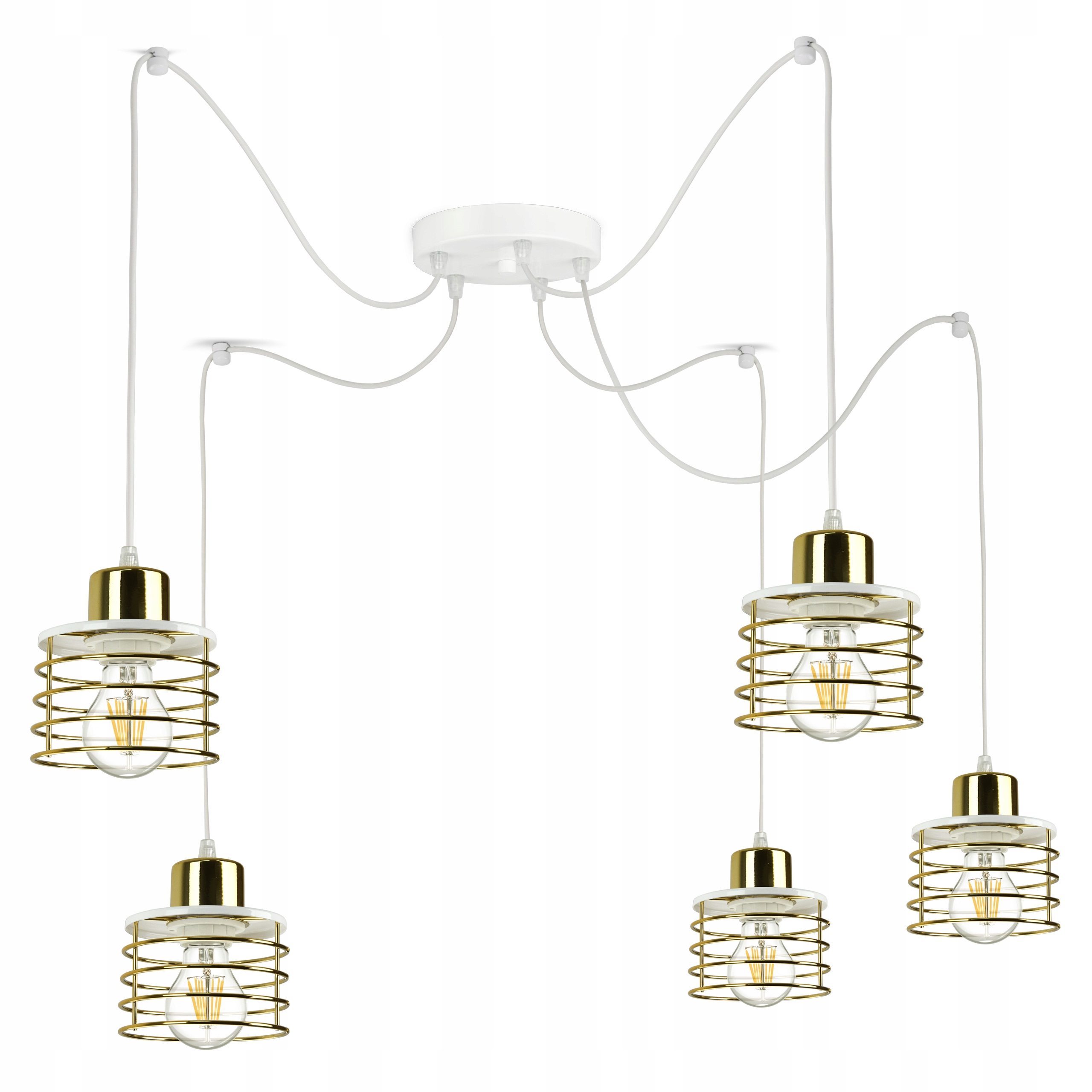 

Lampa Wisząca Żyrandol Pająk Glam Złoty Chrom Mied