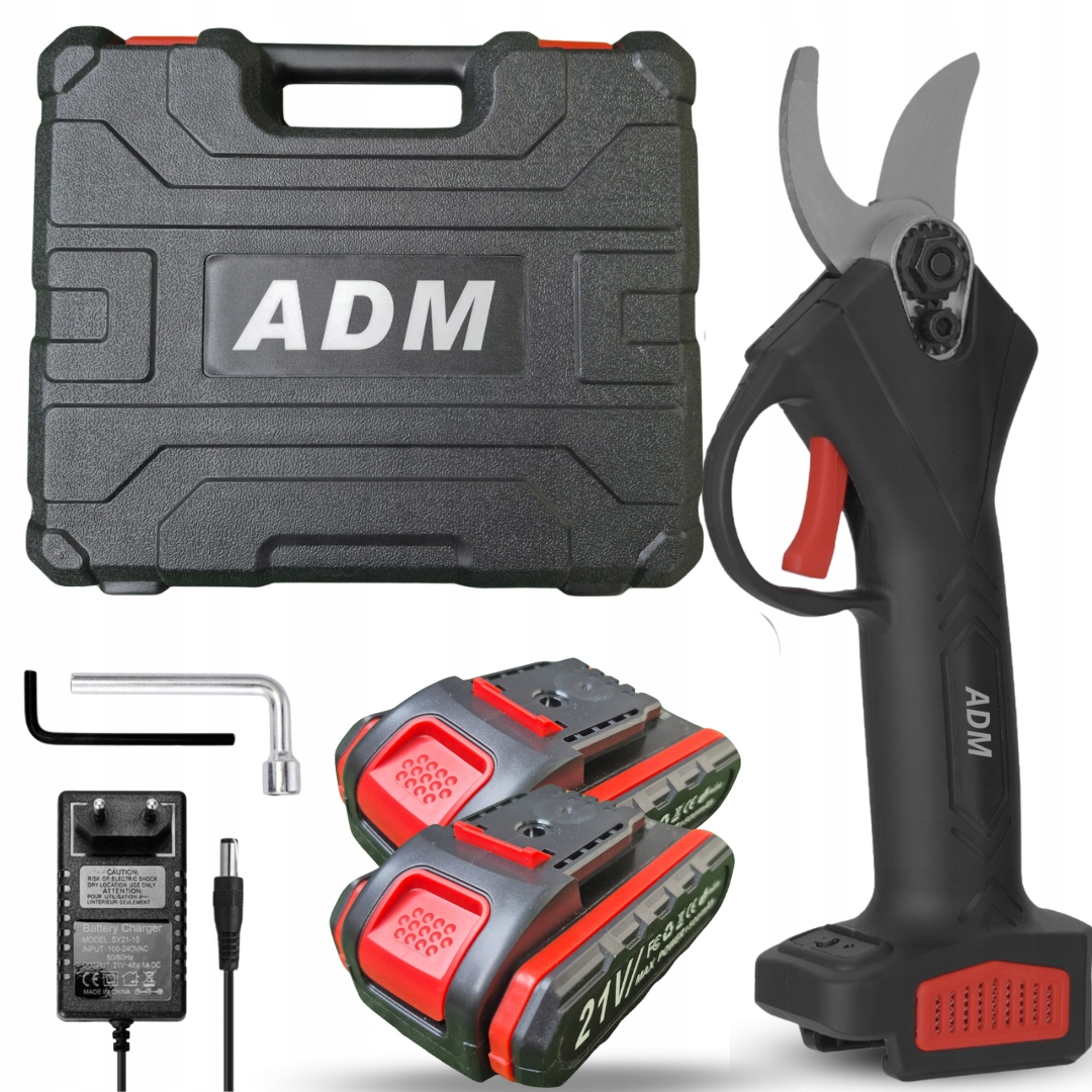 Bezprzewodowy sekator elektryczny Adm 21V z 2 akumulatorami