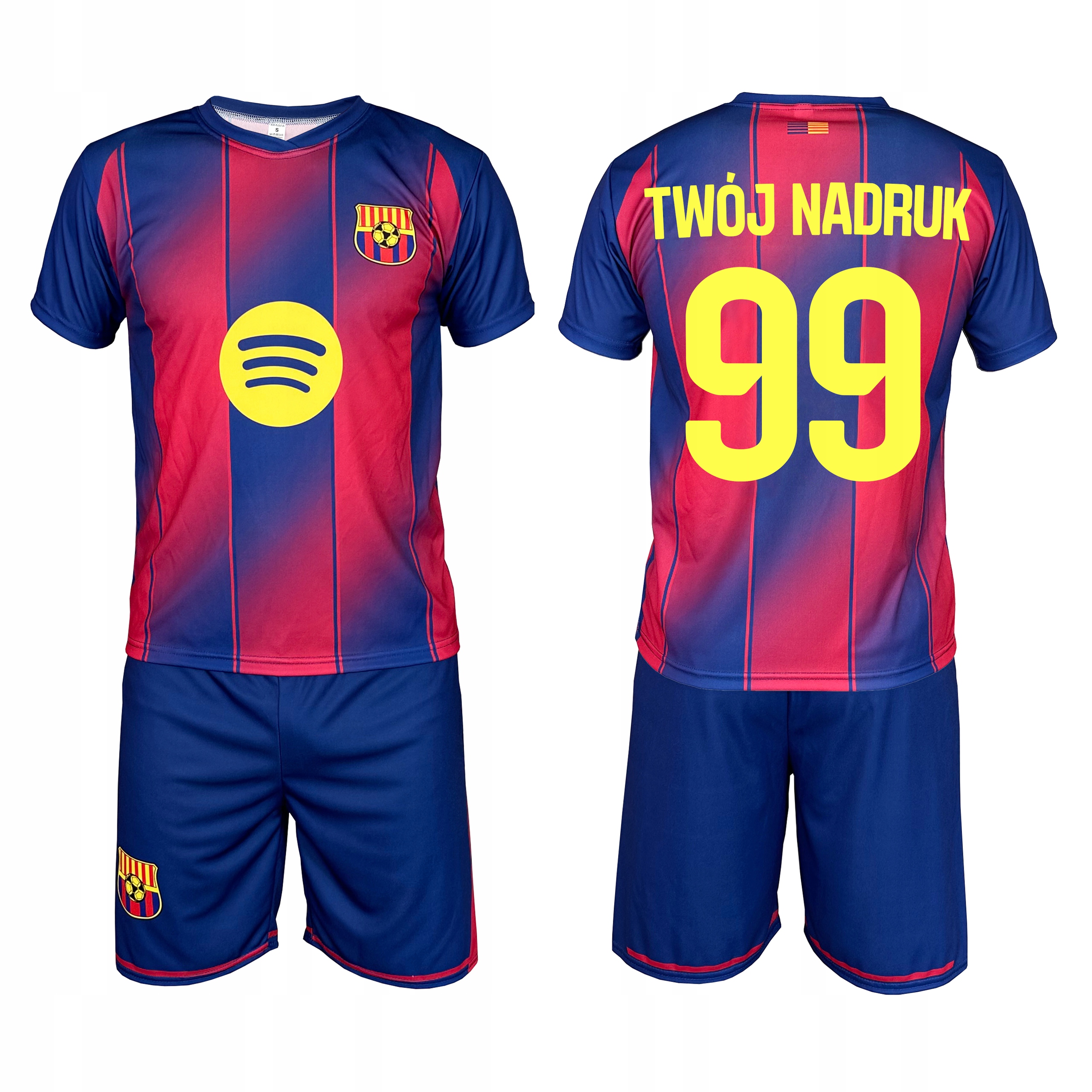 Strój Sportowy Z Własnym Nadrukiem Strój Barcy 2025 L