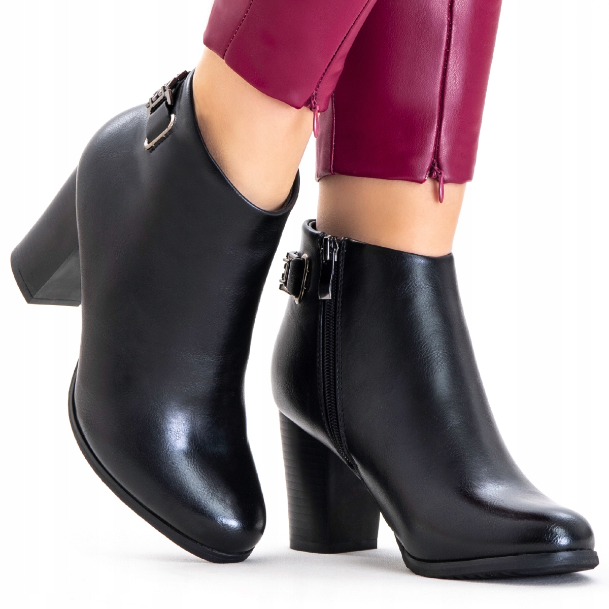 Kotníkové Boty boty kožíšek stabilní sloupek elegantní módní Suwak Wojtyłko 36