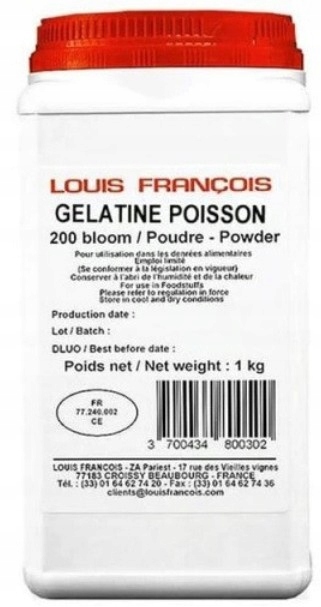 Żelatyna rybna 200 Bloom 1kg Louis Francois