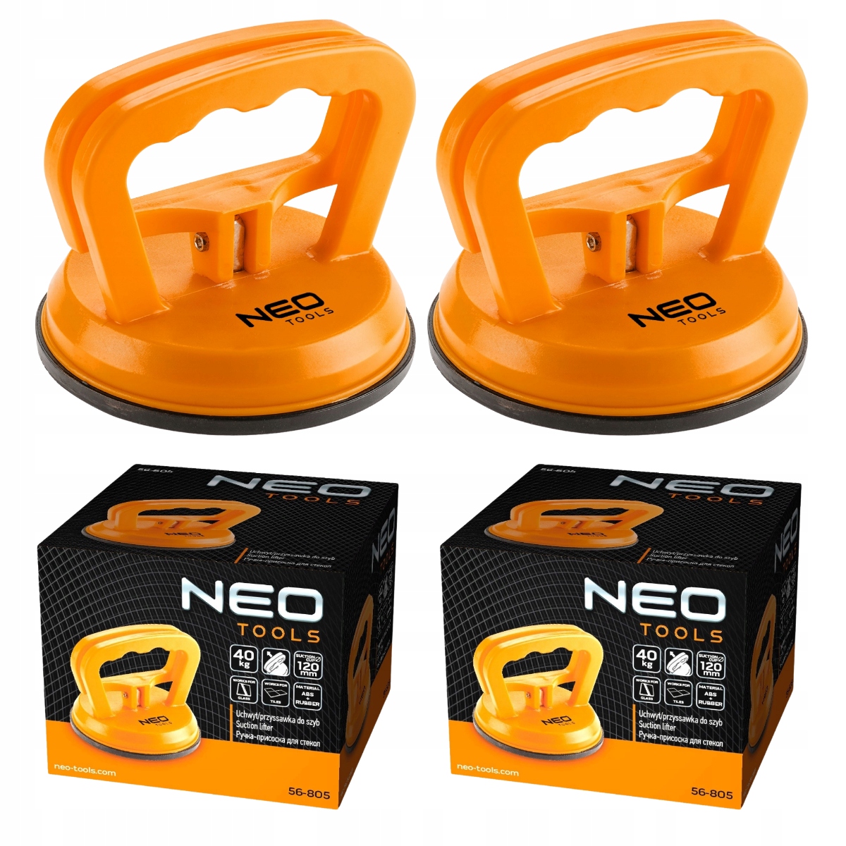Neo Tools 2x Przyssawka Do Szyb Pojedyncza, 40 kg