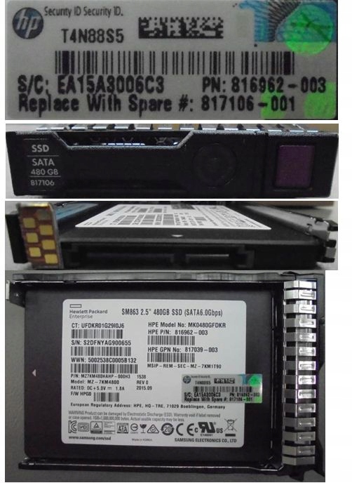 Ssd disk Hewlett Packard Enterprise, 480GB, 2.5" Sff, hot-plug