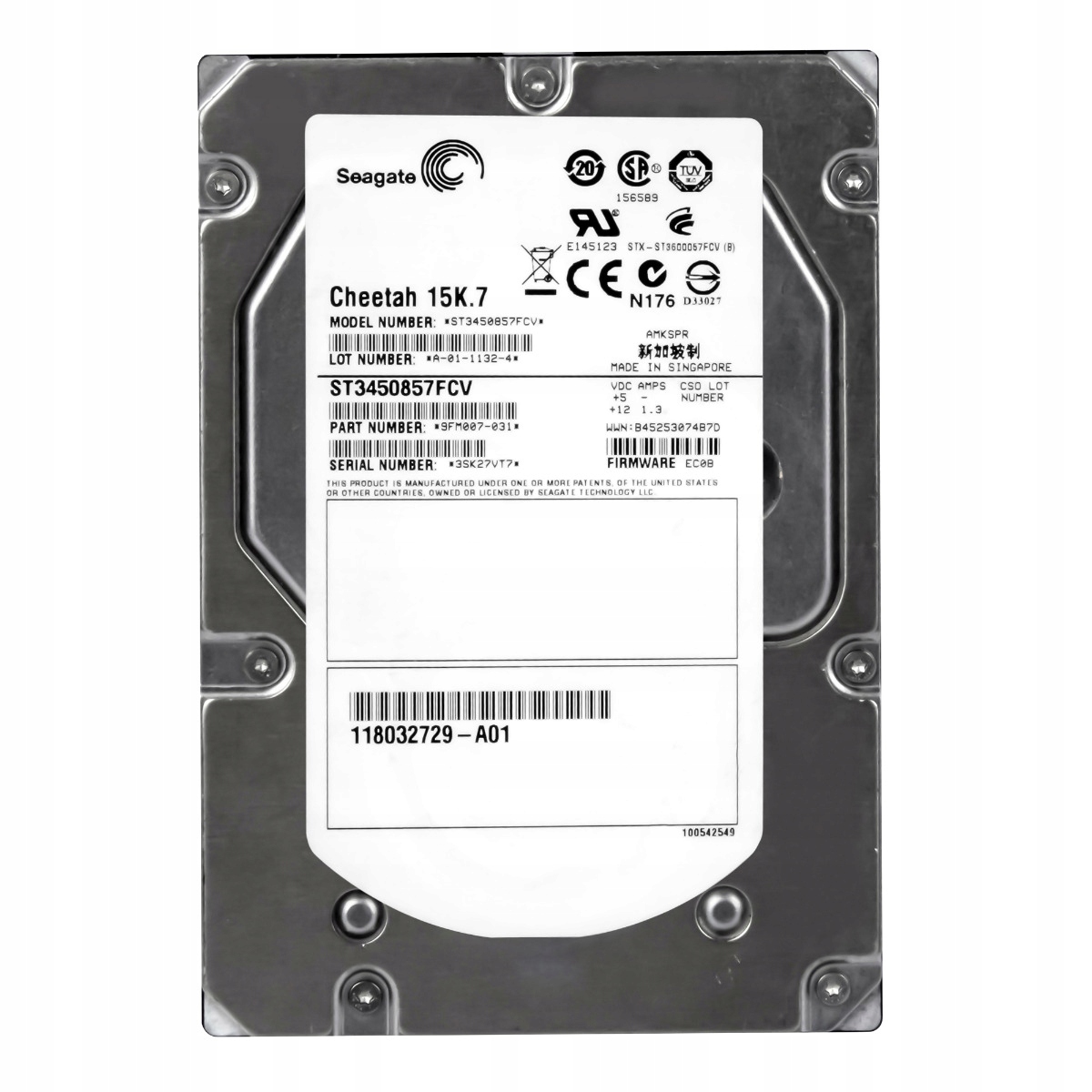 Emc 118032729-A01 450GB 15K Fc 3,5'' ST3450857FCV
