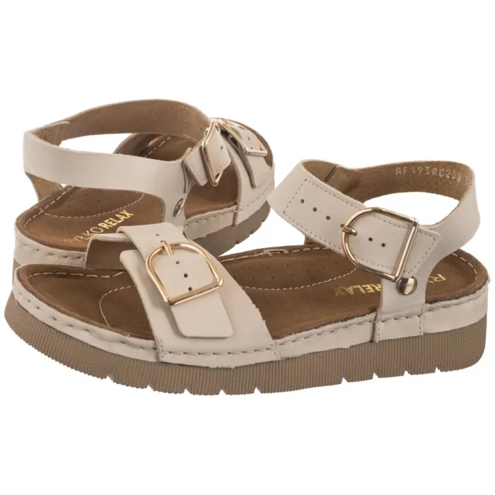 Kožené dámské sandály Ryłko krémové T1G41_V_ _B88 Béžové