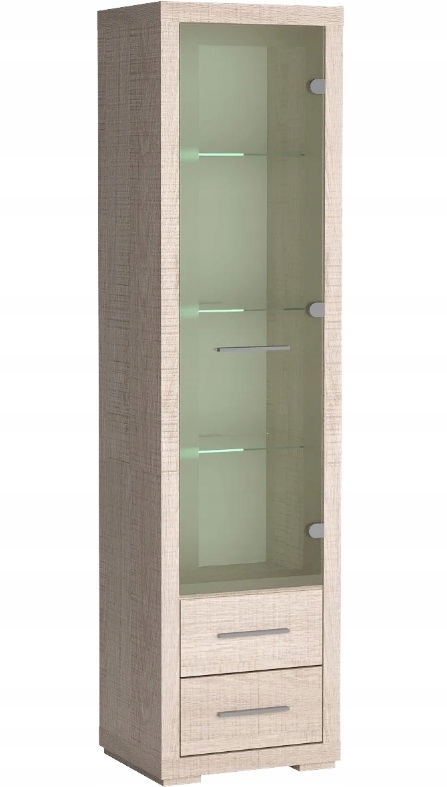 witryna wąska wysoka regał zamykany szybą Vegas 12