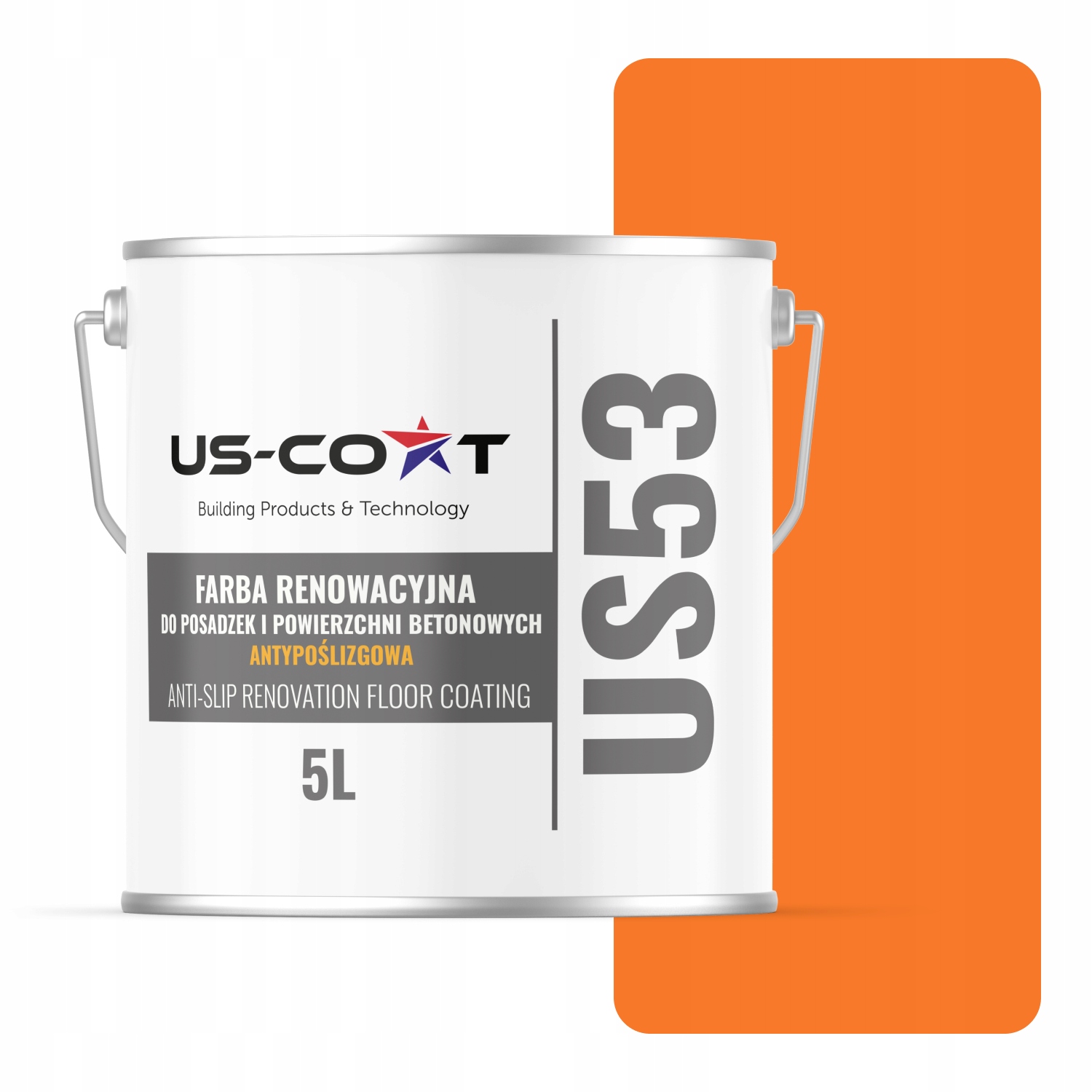 Renovačná Farba Na Podlahy Protišmyková Oranžová Pastelová RAL2003 5 L