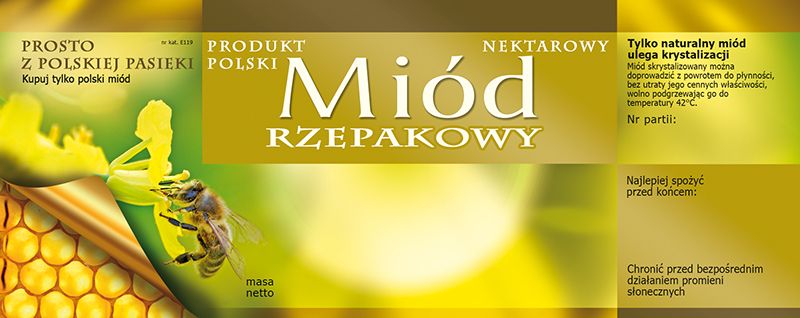 

Etykiety na Miód Rzepakowy (100szt) wzór E119