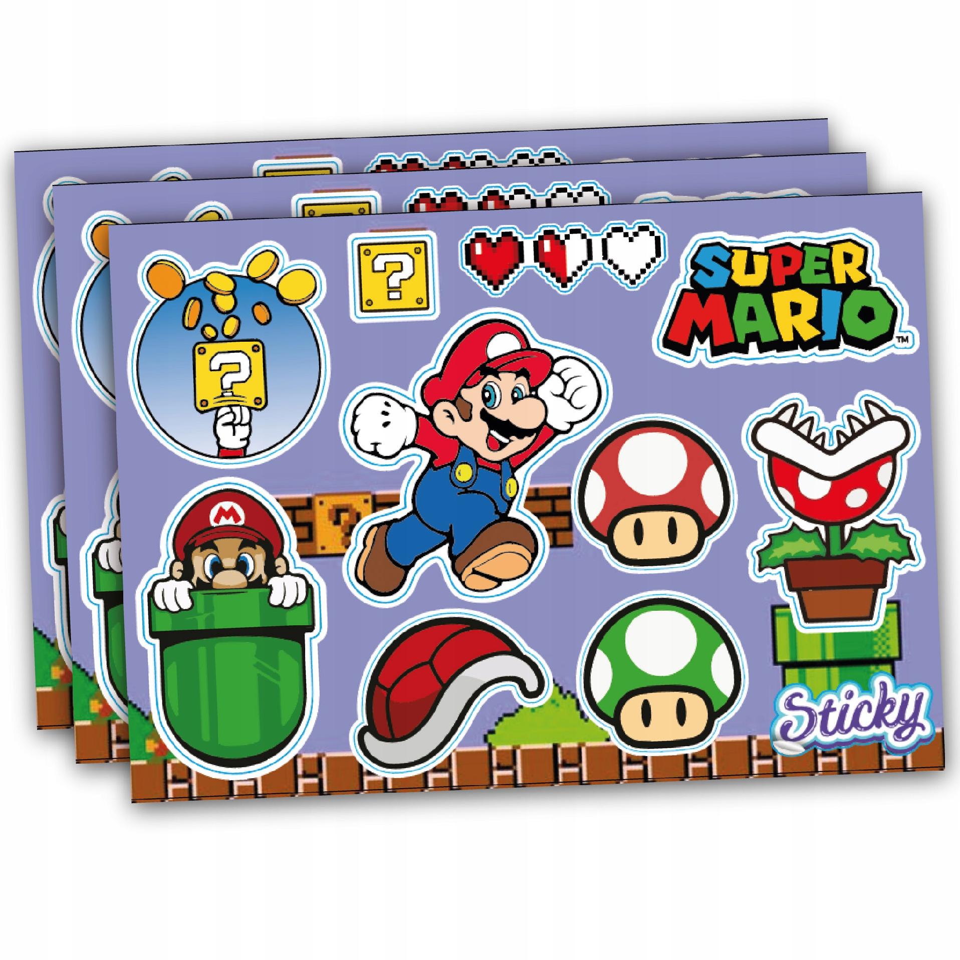 

Naklejki wodoodporne Mario Na Rower MIX 11 sztuk