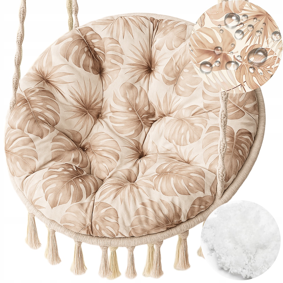 Polštář Voděodolná 100 cm Na Houpačku Bocianie Hnízdo monstera béžová