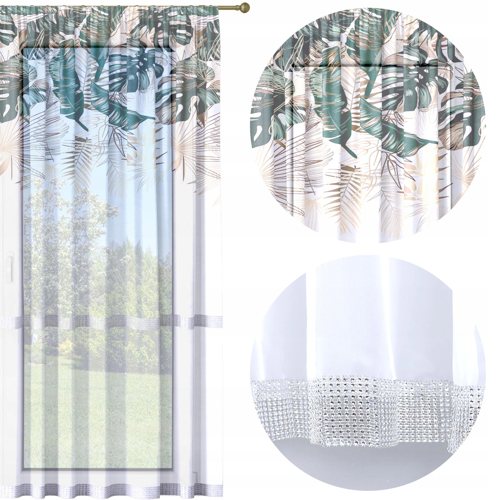 

Firana Gotowa 140x250 Woal Barwiona Wzór Na Żabki