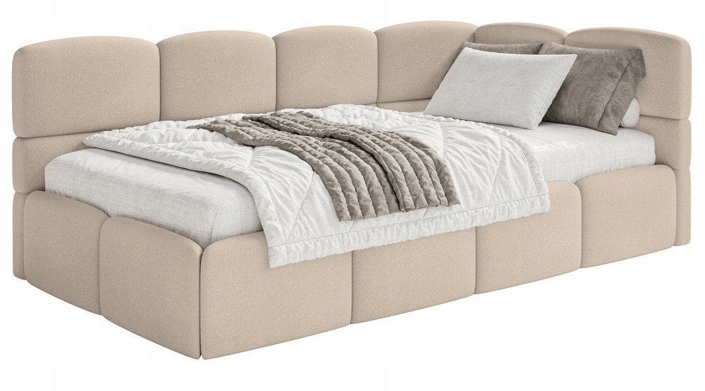 Postel pro mláděž 120x200 cm Cloudy béžová žinylka pravá