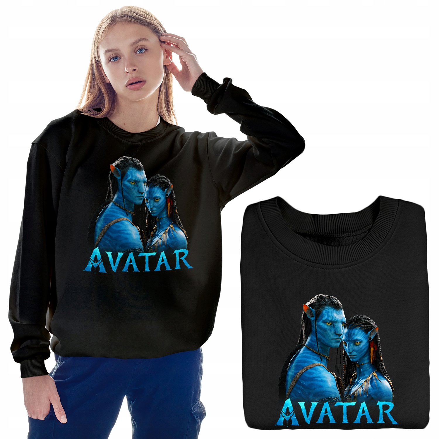 

Ciepła Damska Bluza Czarna Avatar MIX Wzorów S
