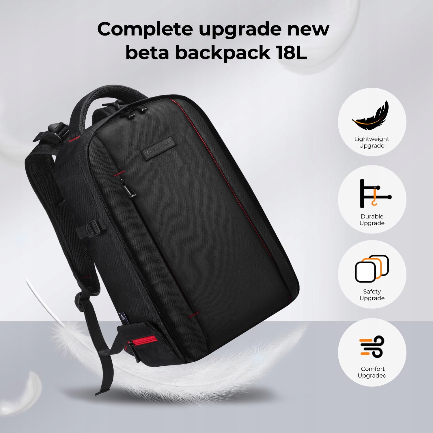 K&F CONCEPT Plecak Fotograficzny Wodoodporny Na Aparat Laptop Czarny — miniatura 2
